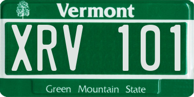 VT license plate XRV101