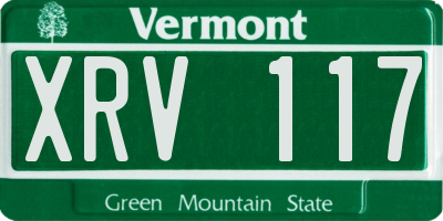 VT license plate XRV117