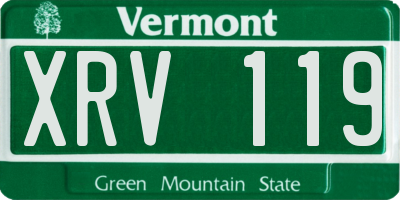 VT license plate XRV119