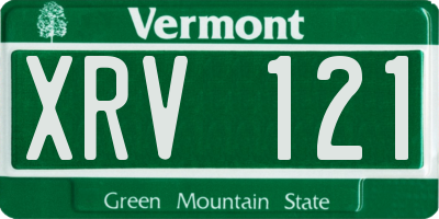 VT license plate XRV121