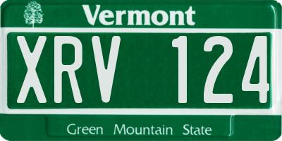 VT license plate XRV124