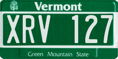 VT license plate XRV127