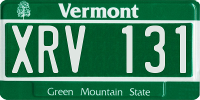 VT license plate XRV131