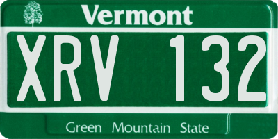 VT license plate XRV132