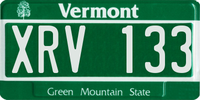 VT license plate XRV133