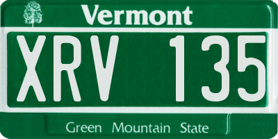 VT license plate XRV135