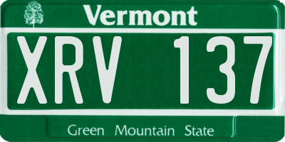 VT license plate XRV137