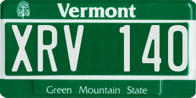VT license plate XRV140