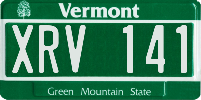 VT license plate XRV141