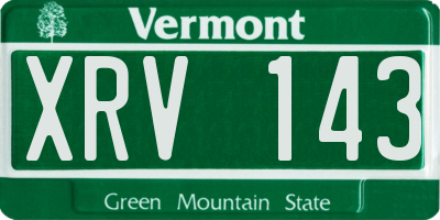 VT license plate XRV143