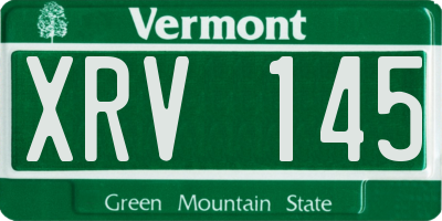 VT license plate XRV145