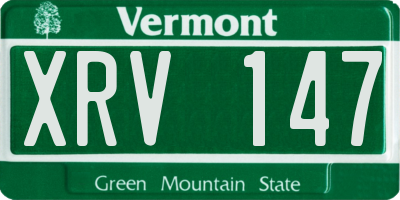 VT license plate XRV147