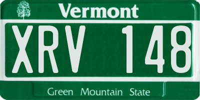 VT license plate XRV148