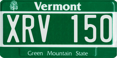 VT license plate XRV150