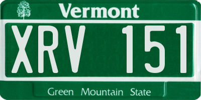 VT license plate XRV151