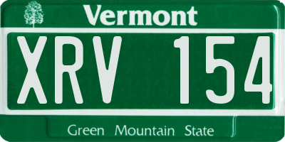 VT license plate XRV154