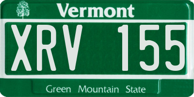 VT license plate XRV155