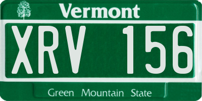 VT license plate XRV156