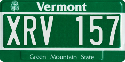VT license plate XRV157