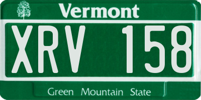 VT license plate XRV158