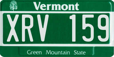 VT license plate XRV159
