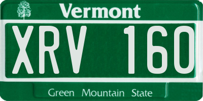 VT license plate XRV160