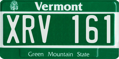 VT license plate XRV161