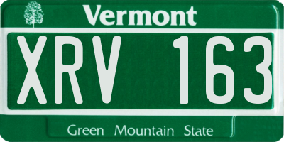 VT license plate XRV163