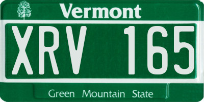 VT license plate XRV165