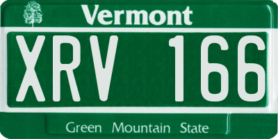 VT license plate XRV166