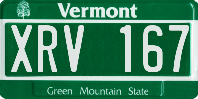 VT license plate XRV167