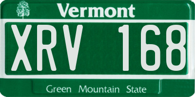 VT license plate XRV168