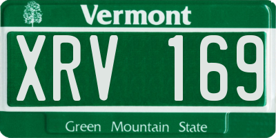 VT license plate XRV169