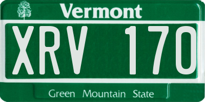 VT license plate XRV170