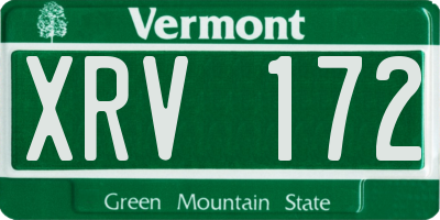 VT license plate XRV172