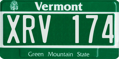 VT license plate XRV174