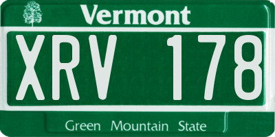 VT license plate XRV178