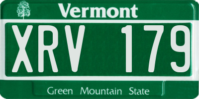 VT license plate XRV179