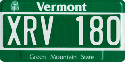 VT license plate XRV180