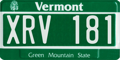 VT license plate XRV181