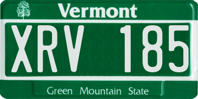 VT license plate XRV185