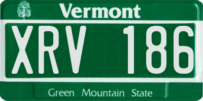 VT license plate XRV186