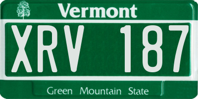 VT license plate XRV187