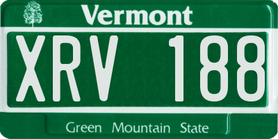 VT license plate XRV188