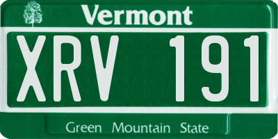 VT license plate XRV191