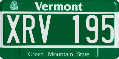 VT license plate XRV195