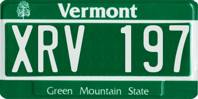 VT license plate XRV197