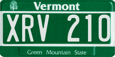 VT license plate XRV210