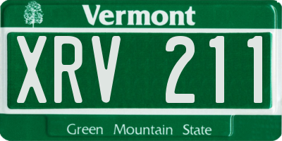 VT license plate XRV211