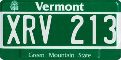 VT license plate XRV213